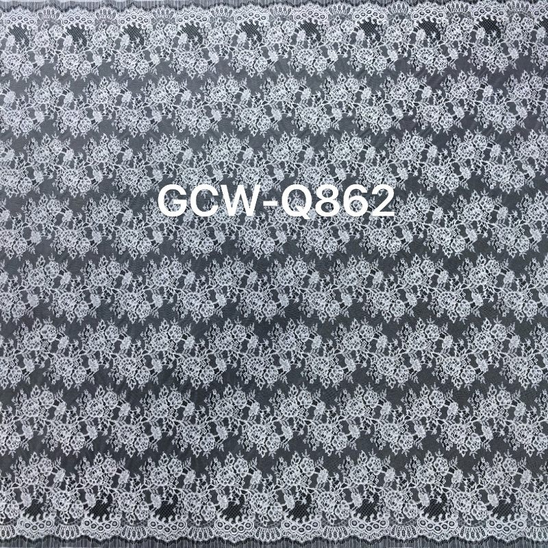 GCW-Q862 BIG | Horizontal Floral Garland Cord Lace | 3D Embossed Eyelash Bridal Fabric